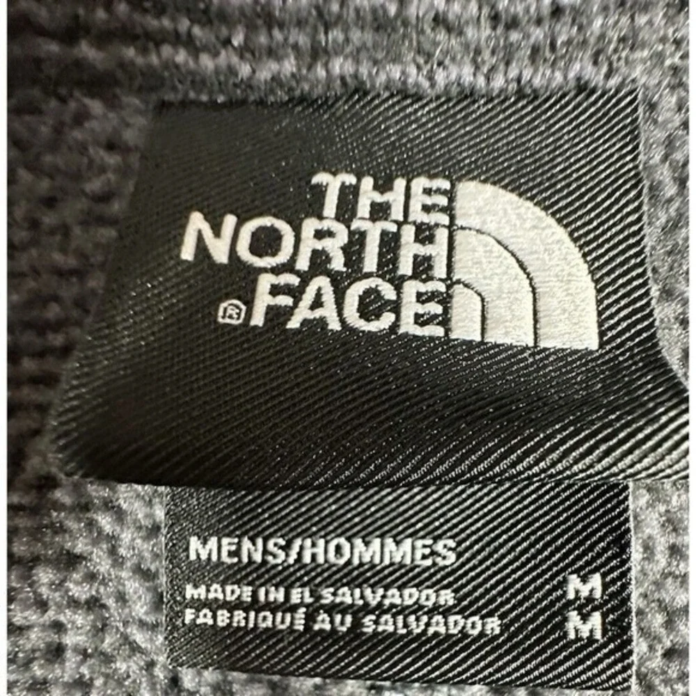 The North Face Quarter Zip Pullover Mens M Grey Textured Fleece Mock Neck